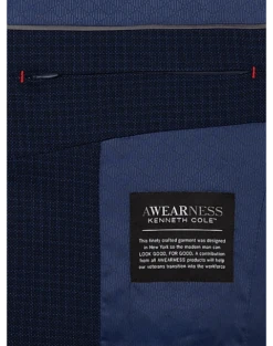 Awearness Kenneth Cole AWEAR-TECH Slim Fit Sport Coat, Navy Check -Male Clothing Store MW40 15NH 94 AWEARNESS KENNETH COLE NAVY CHECK ALT2