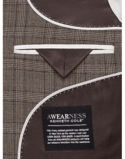 Awearness Kenneth Cole Modern Fit Sport Coat, Tan Plaid -Male Clothing Store MW40 15TA 65 AWEARNESS KENNETH COLE TAN GLEND PLAID ALT2