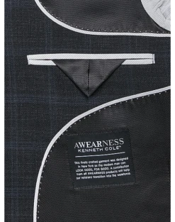Awearness Kenneth Cole Modern Fit Sport Coat, Charcoal Windowpane 6 Awearness Kenneth Cole Modern Fit Sport Coat, Charcoal Windowpane -Male Clothing Store MW40 15TK 66 AWEARNESS KENNETH COLE CHARCOAL WINDOWPANE ALT2