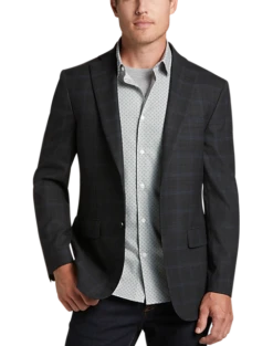 Awearness Kenneth Cole Modern Fit Sport Coat, Charcoal Windowpane