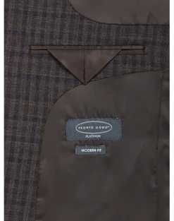 Pronto Uomo Platinum Modern Fit Sport Coat, Brown Check -Male Clothing Store MW40 15XD 63 PRONTO UOMO PLATINUM BROWN CHECK ALT2