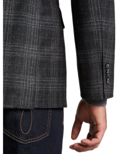Joseph Abboud Modern Fit Sport Coat, Charcoal Plaid -Male Clothing Store MW40 15ZR 66 JOSEPH ABBOUD CHARCOAL PLAID ALT1