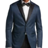 After Hours Slim Fit Satin Peak Lapel Dinner Jacket, Blue Paisley