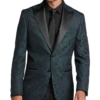 Egara Slim Fit Peak Lapel Dinner Jacket, Emerald Green Paisley