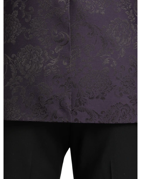 Egara Slim Fit Shawl Lapel Dinner Jacket, Plum Jacquard 2 Egara Slim Fit Shawl Lapel Dinner Jacket, Plum Jacquard - Image 2