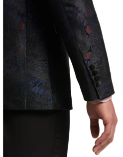 Paisley & Gray Slim Fit Dinner Jacket, Black, Navy & Burgundy Floral -Male Clothing Store MW40 16J2 07 PAISLEY GRAY BLACK NAVY BURGUNDY ALT2
