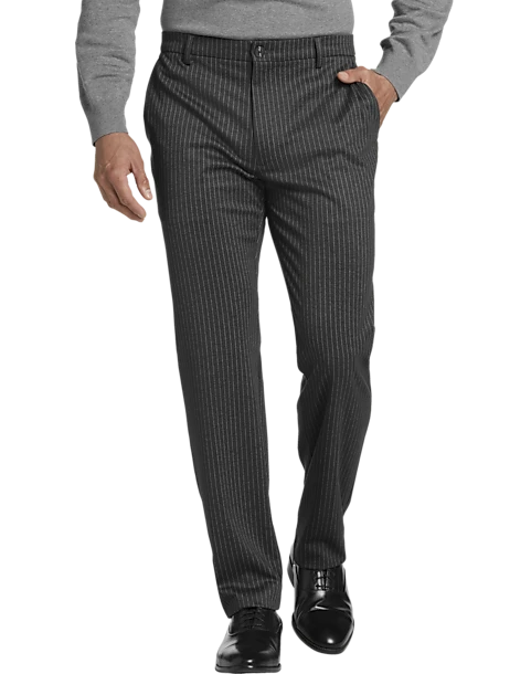 Michael Strahan Modern Fit Dress Pants, Gray Pinstripe 1 Michael Strahan Modern Fit Dress Pants, Gray Pinstripe