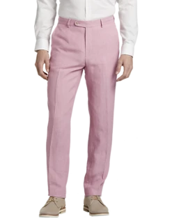 JOE Joseph Abboud Linen Slim Fit Suit Separates Dress Pant, Rose