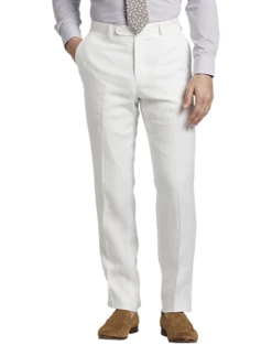JOE Joseph Abboud Linen Slim Fit Suit Separates Dress Pant, White