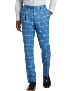Tayion Classic Fit Suit Separates Pants, Blue & Cream Windowpane