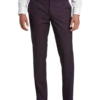 Egara Skinny Fit Suit Separates Dress Pants, Plum Tic