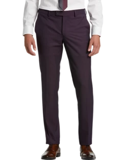 Egara Skinny Fit Suit Separates Dress Pants, Plum Tic