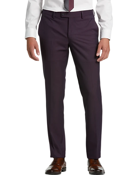 Egara Skinny Fit Suit Separates Dress Pants, Plum Tic 1 Egara Skinny Fit Suit Separates Dress Pants, Plum Tic