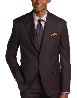 Tayion Classic Fit Suit Separates Coat, Wine Plum -Male Clothing Store MW40 3X60 07 TAYION WINE PLUM PURPLE ALT5