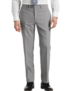 Michael Strahan Classic Fit Suit Gray Stripe -Male Clothing Store MW40 3X9W 34 MICHAEL STRAHAN GRAY STRIPE ALT2