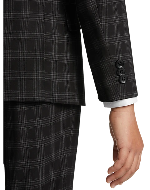 Kenneth Cole Reaction Boy's Suit, Black Plaid 2 Kenneth Cole Reaction Boy's Suit, Black Plaid - Image 2