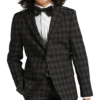 Kenneth Cole Reaction Boy's Suit, Black Plaid