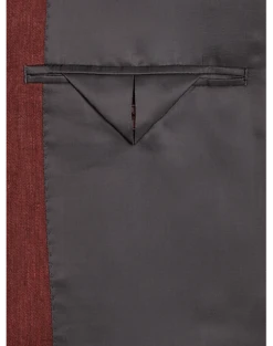 Calvin Klein X-Fit Slim Fit Linen-Blend Suit Separates Coat, Brick -Male Clothing Store MW40 3XE1 08 CALVIN KLEIN BRICK TWILL ALT3