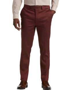 Calvin Klein X-Fit Slim Fit Linen Blend Suit Separates Pants, Brick