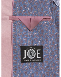 JOE Joseph Abboud Slim Fit Linen Blend Suit Separates Coat, Raspberry -Male Clothing Store MW40 3XGF 11 JOE JOSEPH ABBOUD RASPBERRY ALT3