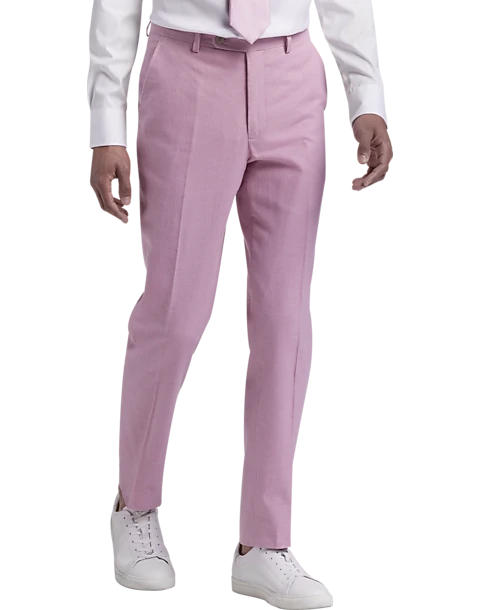 JOE Joseph Abboud Slim Fit Linen Blend Suit Separates Pants, Raspberry 1 JOE Joseph Abboud Slim Fit Linen Blend Suit Separates Pants, Raspberry