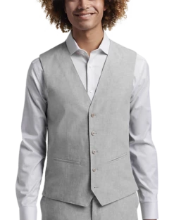 JOE Joseph Abboud Slim Fit Linen Blend Suit Separates Vest, Light Gray