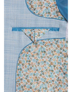 Egara Skinny Fit Suit Separates Coat, Light Blue Plaid -Male Clothing Store MW40 3XGM 15 EGARA ORANGE LT BLUE PLAID ALT2