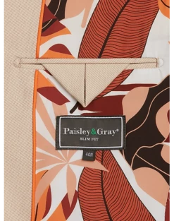 Paisley & Gray Slim Fit Suit Separates, Silky Beige -Male Clothing Store MW40 3XJF 05 PAISLEY GRAY SILKY BEIGE ALT3