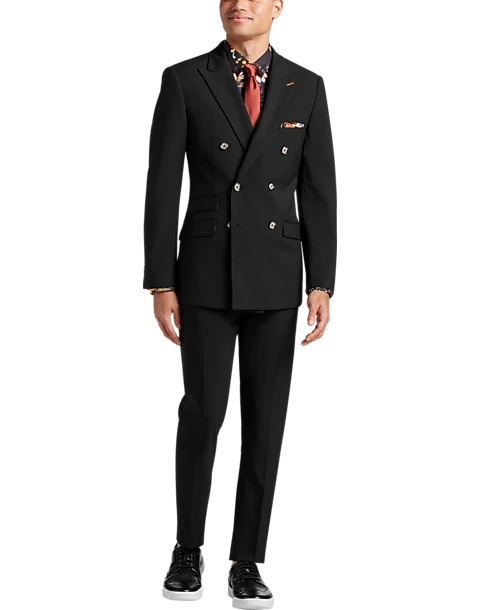Paisley & Gray Slim Fit Double Breasted Suit Separates Coat, Jet Black 2 Paisley & Gray Slim Fit Double Breasted Suit Separates Coat, Jet Black - Image 2