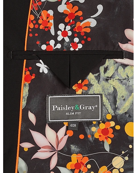 Paisley & Gray Slim Fit Double Breasted Suit Separates Coat, Jet Black 4 Paisley & Gray Slim Fit Double Breasted Suit Separates Coat, Jet Black - Image 4