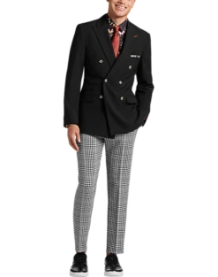 Paisley & Gray Slim Fit Double Breasted Suit Separates Coat, Jet Black 11 Paisley & Gray Slim Fit Double Breasted Suit Separates Coat, Jet Black -Male Clothing Store MW40 3XK9 02 PAISLEY GRAY JET BLACK ALT5