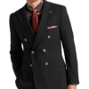 Paisley & Gray Slim Fit Double Breasted Suit Separates Coat, Jet Black