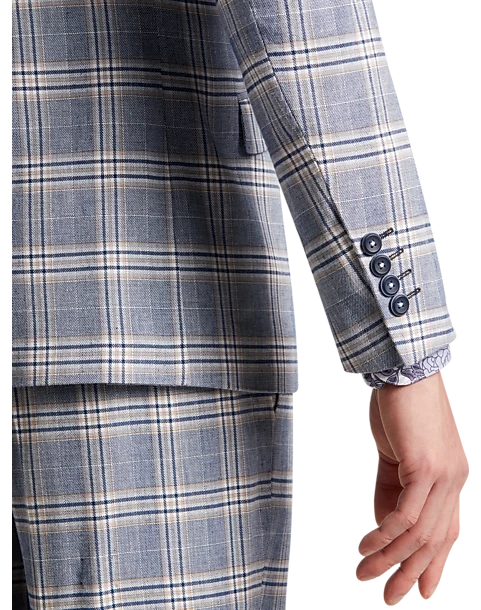 Paisley & Gray Slim Fit Suit Separates Coat, Blue & Beige Check 3 Paisley & Gray Slim Fit Suit Separates Coat, Blue & Beige Check - Image 3