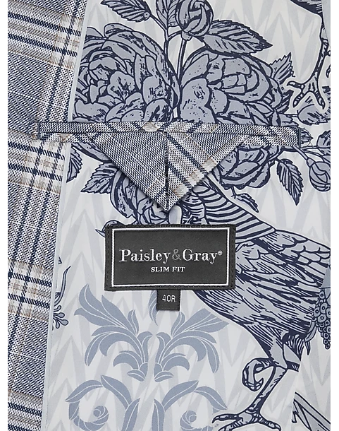 Paisley & Gray Slim Fit Suit Separates Coat, Blue & Beige Check 4 Paisley & Gray Slim Fit Suit Separates Coat, Blue & Beige Check - Image 4