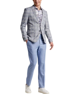 Paisley & Gray Slim Fit Suit Separates Coat, Blue & Beige Check 11 Paisley & Gray Slim Fit Suit Separates Coat, Blue & Beige Check -Male Clothing Store MW40 3XKR 67 PAISLEY GRAY BLUE BEIGE CHECK ALT5