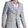 Paisley & Gray Slim Fit Suit Separates Coat, Blue & Beige Check