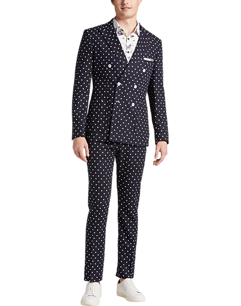 Paisley & Gray Slim Fit Suit Separates Coat, Navy With White Polka Dots 2 Paisley & Gray Slim Fit Suit Separates Coat, Navy With White Polka Dots - Image 2