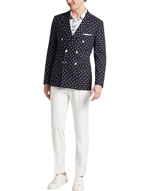 Paisley & Gray Slim Fit Suit Separates Coat, Navy With White Polka Dots 5 Paisley & Gray Slim Fit Suit Separates Coat, Navy With White Polka Dots - Image 5