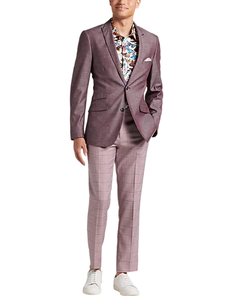 Paisley & Gray Slim Fit Suit Separates Coat, Mulberry 6 Paisley & Gray Slim Fit Suit Separates Coat, Mulberry - Image 6
