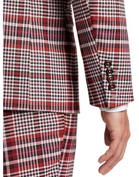 Paisley & Gray Slim Fit Suit Separates Coat, Pink Plaid 3 Paisley & Gray Slim Fit Suit Separates Coat, Pink Plaid - Image 3