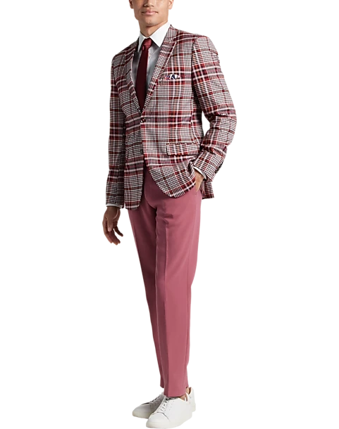 Paisley & Gray Slim Fit Suit Separates Coat, Pink Plaid 6 Paisley & Gray Slim Fit Suit Separates Coat, Pink Plaid - Image 6