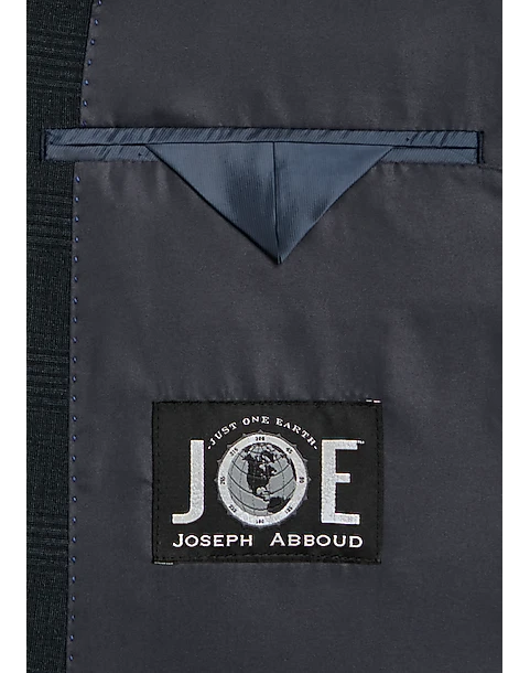 JOE Joseph Abboud Slim Fit Double Breasted Suit Separates Coat, Navy Plaid Seersucker 3 JOE Joseph Abboud Slim Fit Double Breasted Suit Separates Coat, Navy Plaid Seersucker - Image 3