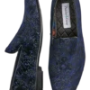 Paisley & Gray Party Bow Formal Loafers, Blue & Black Velvet Spackle