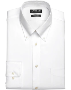 Lauren By Ralph Lauren UltraFlex Regular Fit Button-Down Collar Dress Shirt, White