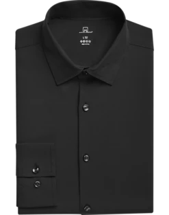 Michael Strahan Modern Fit Spread Collar Dress Shirt, Black