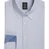 Michael Strahan Four-Way Stretch Modern Fit Dress Shirt, White Dot