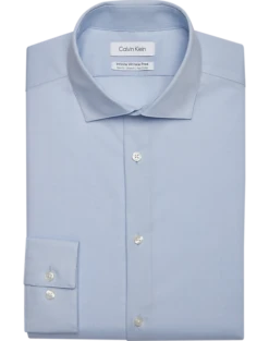 Calvin Klein Infinite Wrinkle Free Slim Fit Stretch Collar Dress Shirt, Sapphire
