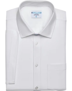 &Collar Pacific Athletic Fit Short Sleeve Dress Shirt, White