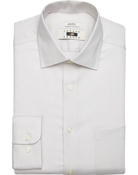 Joseph Abboud Modern Fit Dress Shirt, Khaki Tonal Check 1 Joseph Abboud Modern Fit Dress Shirt, Khaki Tonal Check