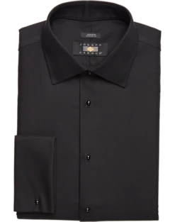 Joseph Abboud Modern Fit French Cuff Tuxedo Formal Shirt, Black